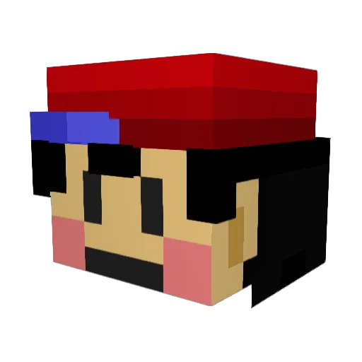 GreenAaro Minecraft avatar head, 3D render