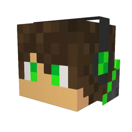 GreenAlexjc91 Minecraft avatar head, 3D render