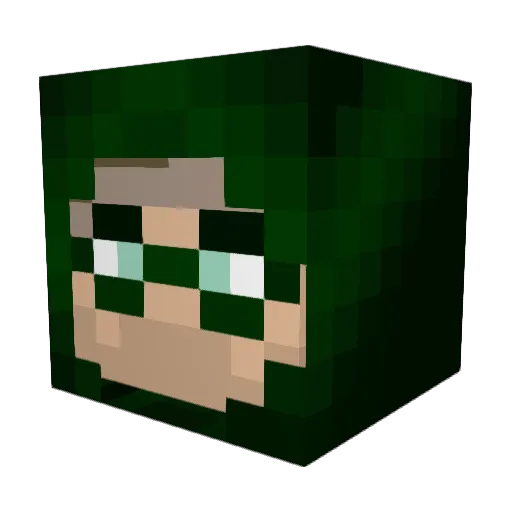 GreenArrow____ Minecraft avatar head, 3D render