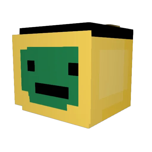 GreenAstra Minecraft avatar head, 3D render