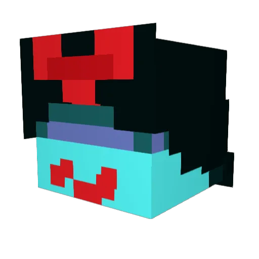GreenBaka Minecraft avatar head, 3D render