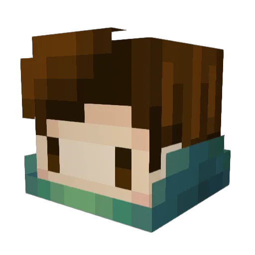 GreenBalaclava Minecraft avatar head, 3D render