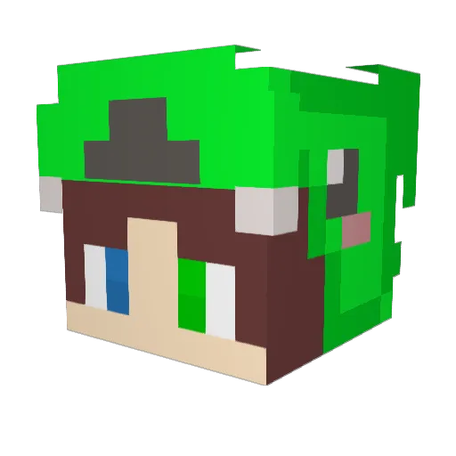 GreenBanana0 Minecraft avatar head, 3D render
