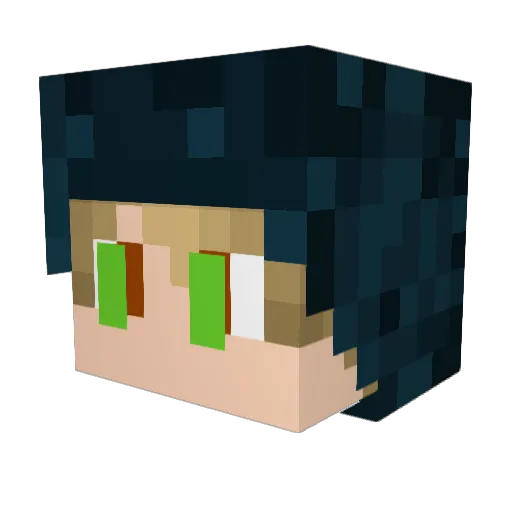 GreenBean1313 Minecraft avatar head, 3D render