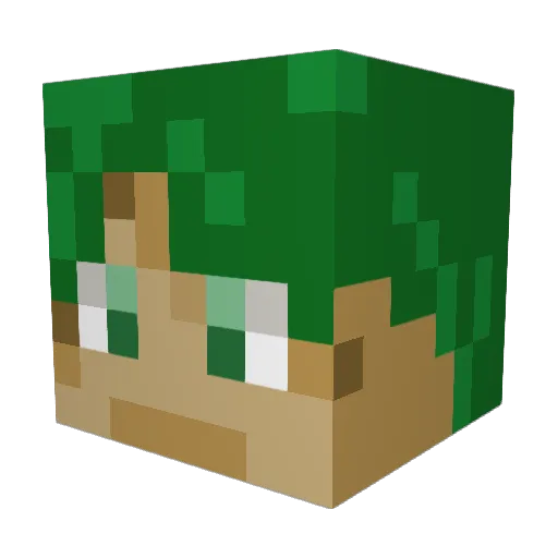 GreenBlock7 Minecraft avatar head, 3D render