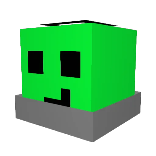 GreenBombYT Minecraft avatar head, 3D render