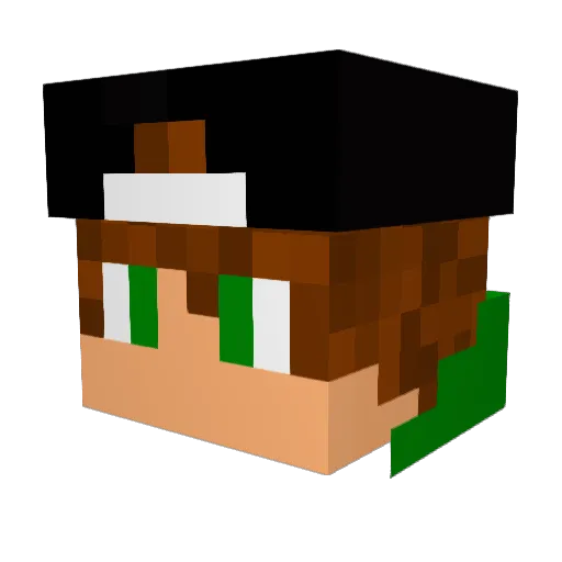 GreenBoy408 Minecraft avatar head, 3D render