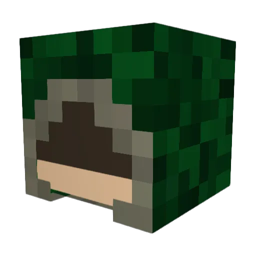 GreenBridge Minecraft avatar head, 3D render