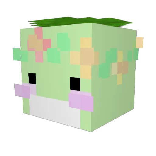 GreenBurrito04 Minecraft avatar head, 3D render