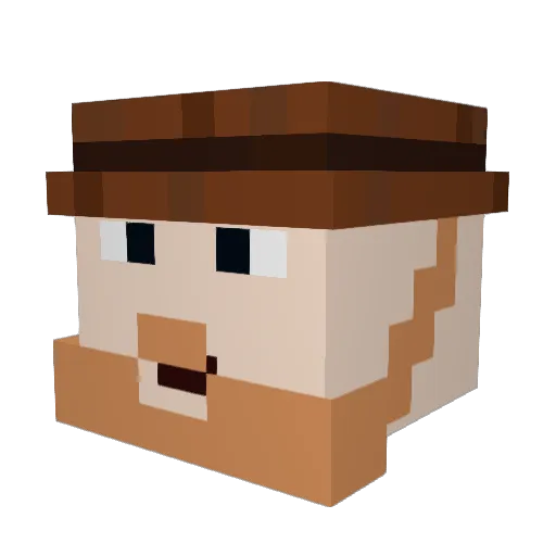 GreenCalx Minecraft avatar head, 3D render