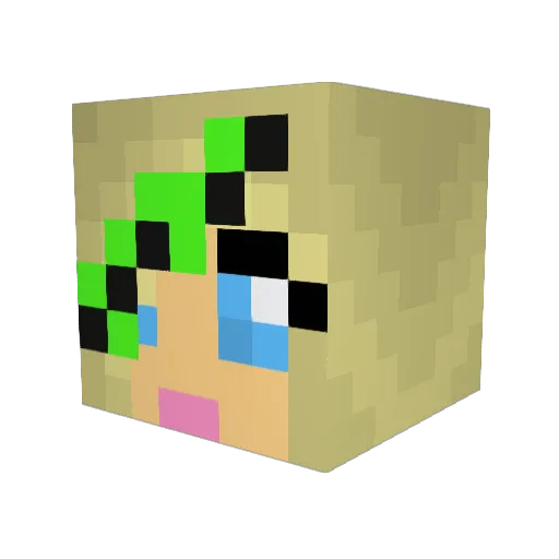 GreenChic358 Minecraft avatar head, 3D render