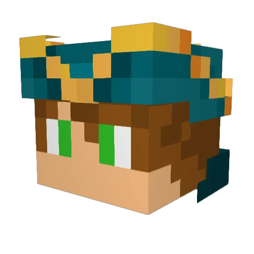GreenCorsair Minecraft avatar head, 3D render