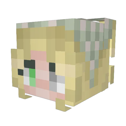 GreenCreepyGhost Minecraft avatar head, 3D render