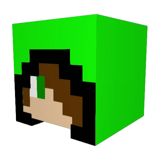 GreenDragon458 Minecraft avatar head, 3D render