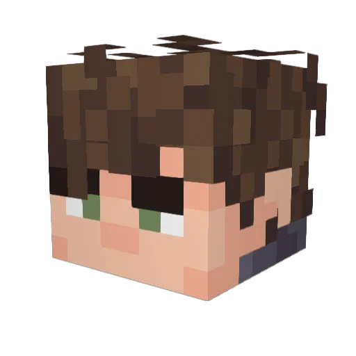 GreenDragonRdr Minecraft avatar head, 3D render