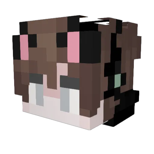 GreenFlash_ Minecraft avatar head, 3D render