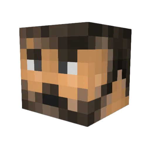 GreenFoxLeader Minecraft avatar head, 3D render