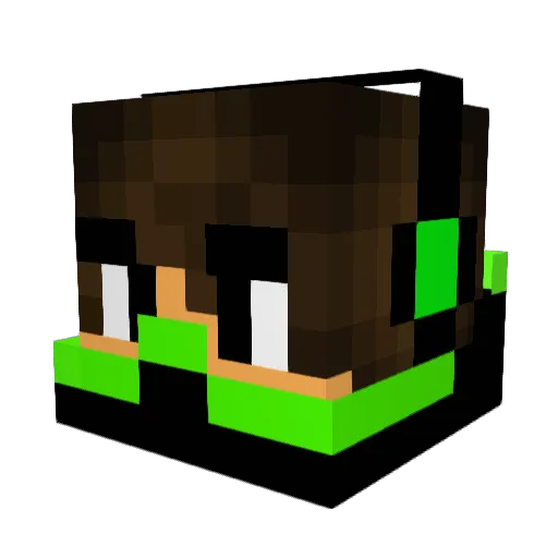 GreenGamer27765 Minecraft avatar head, 3D render