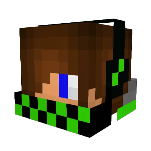 GreenGamingMC Minecraft avatar head, 3D render