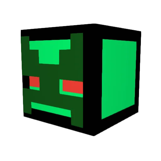 GreenGhost22 Minecraft avatar head, 3D render