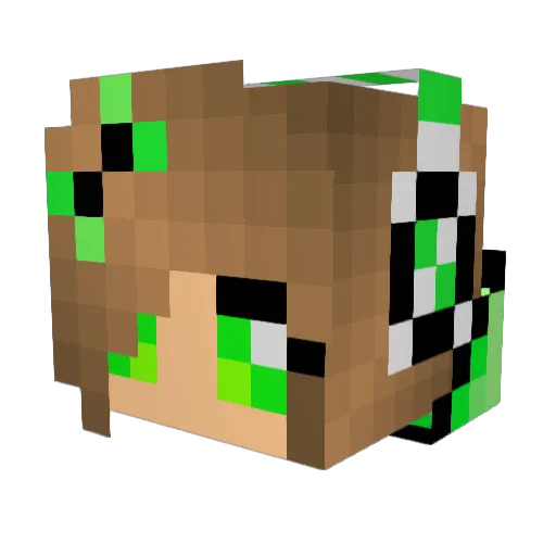 GreenGoddess Minecraft avatar head, 3D render