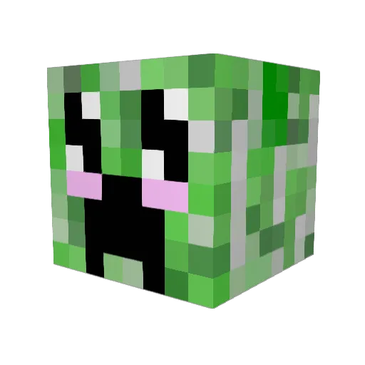GreenGuacomole Minecraft avatar head, 3D render