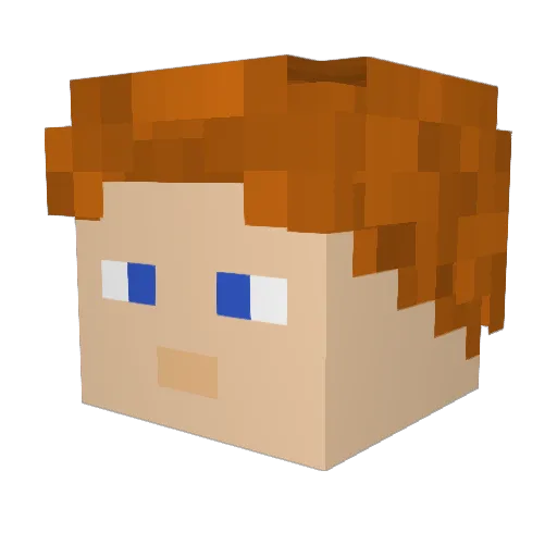 GreenGuitarMan Minecraft avatar head, 3D render
