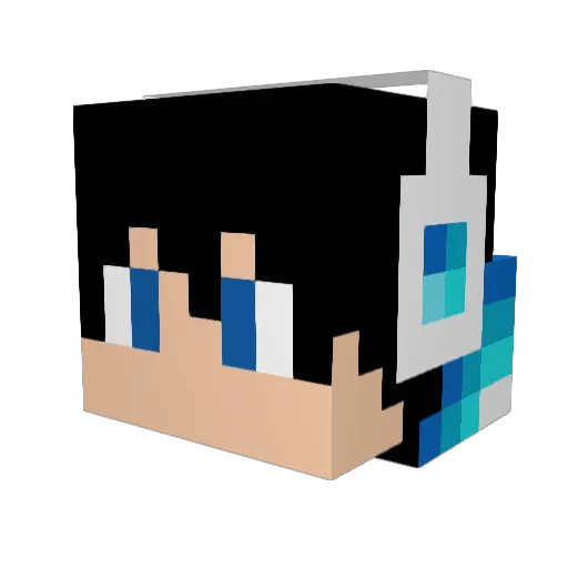 GreenHaus Minecraft avatar head, 3D render