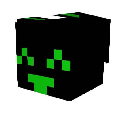 GreenHeartt Minecraft avatar head, 3D render