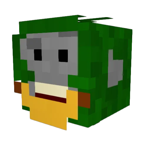 GreenHulkBanana Minecraft avatar head, 3D render