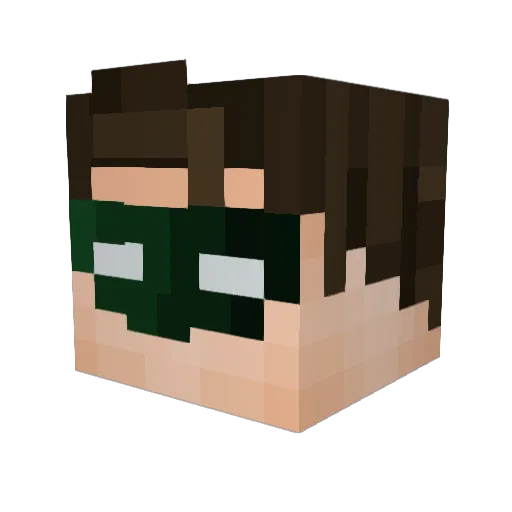 GreenLantern Minecraft avatar head, 3D render