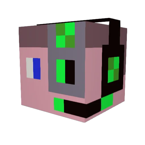 GreenLazer5000 Minecraft avatar head, 3D render