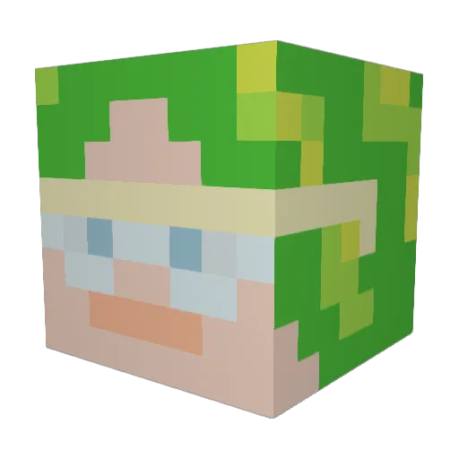 GreenLime777 Minecraft avatar head, 3D render