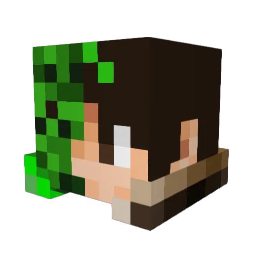 GreenLine Minecraft avatar head, 3D render