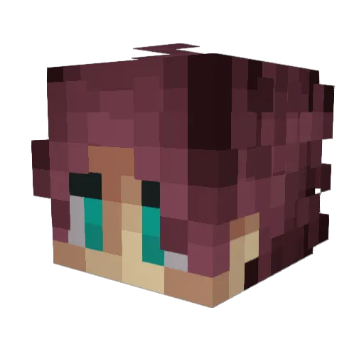 GreenLlama69 Minecraft avatar head, 3D render