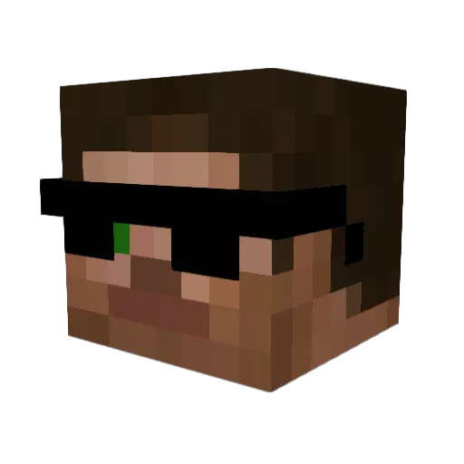 GreenLordDari Minecraft avatar head, 3D render