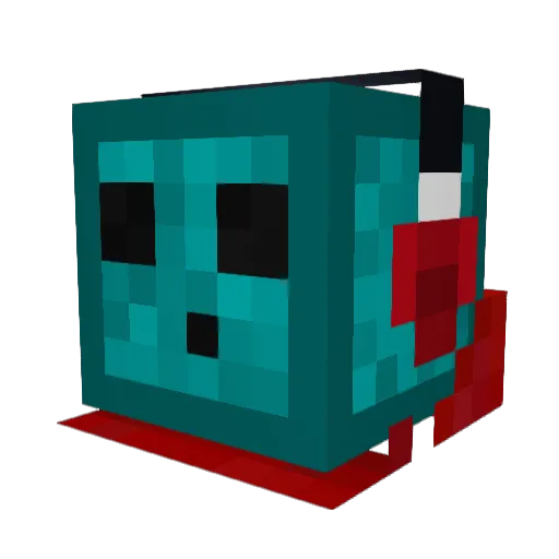 GreenLuki Minecraft avatar head, 3D render