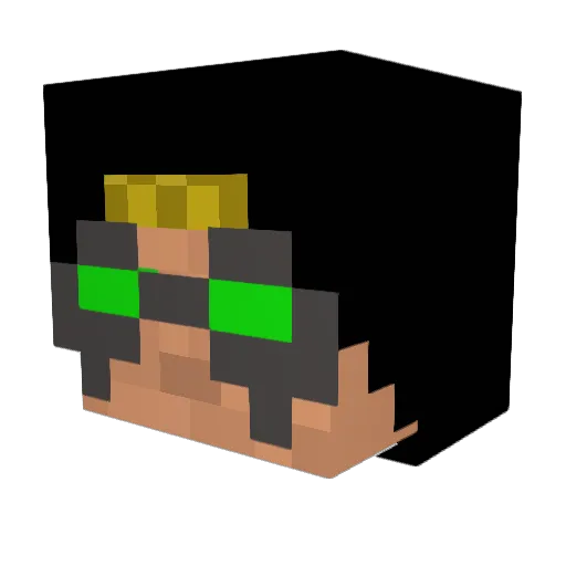GreenMelons Minecraft avatar head, 3D render