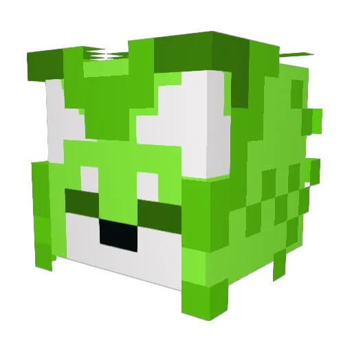 GreenMinii Minecraft avatar head, 3D render