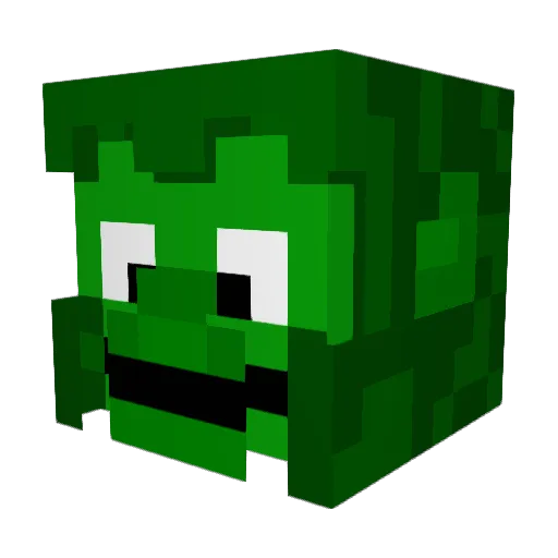 GreenMonkeyMC Minecraft avatar head, 3D render