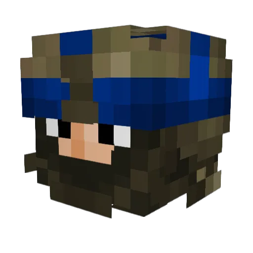GreenMustard Minecraft avatar head, 3D render