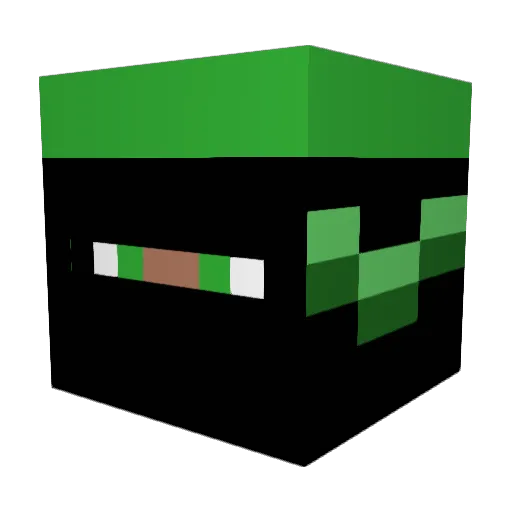 GreenNinja3333 Minecraft avatar head, 3D render