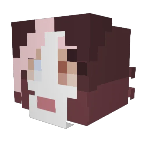 GreenOwO Minecraft avatar head, 3D render