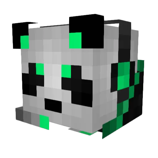 GreenPanda322 Minecraft avatar head, 3D render