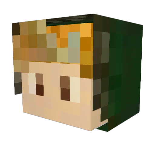GreenParka Minecraft avatar head, 3D render