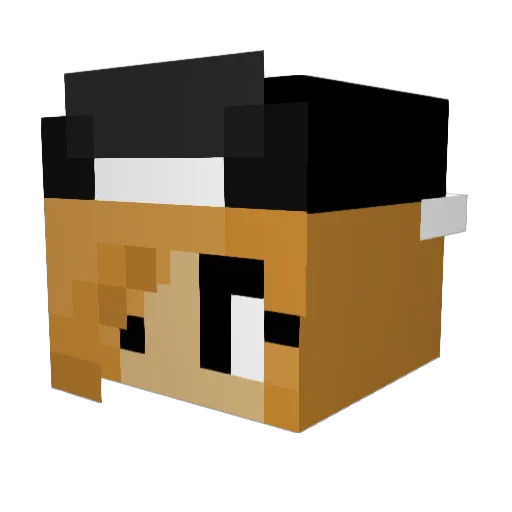 GreenPear Minecraft avatar head, 3D render