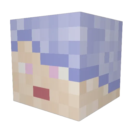 GreenPepperz Minecraft avatar head, 3D render