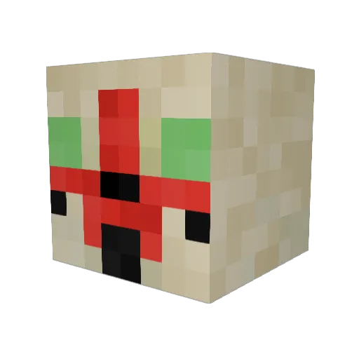 GreenPixel256 Minecraft avatar head, 3D render