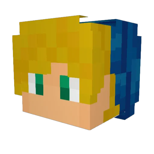 GreenReaper1234 Minecraft avatar head, 3D render