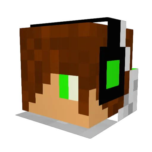 GreenShooter123 Minecraft avatar head, 3D render